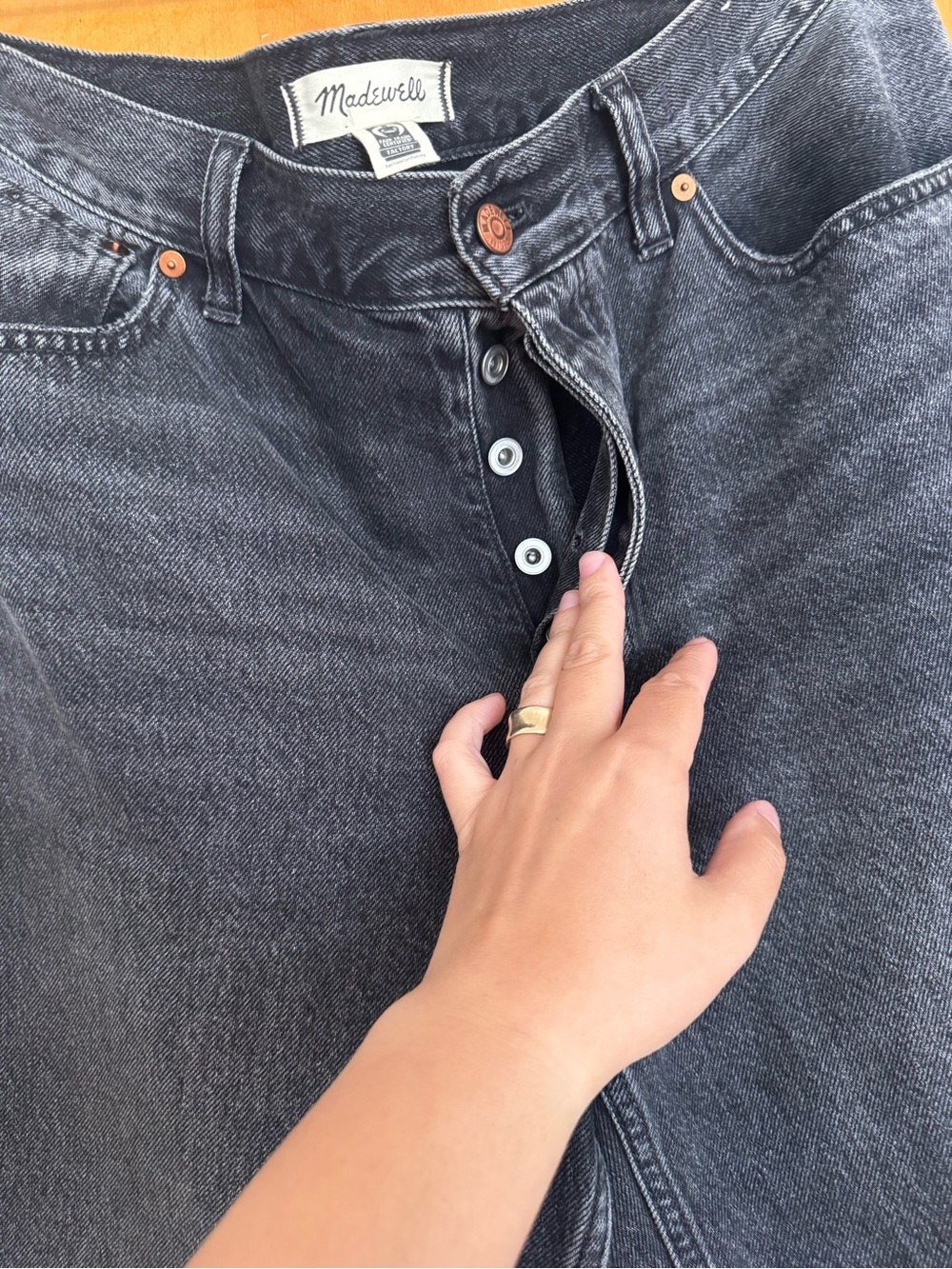 Madewell Washed Black Straight-Leg Jeans - Picture 2 of 6